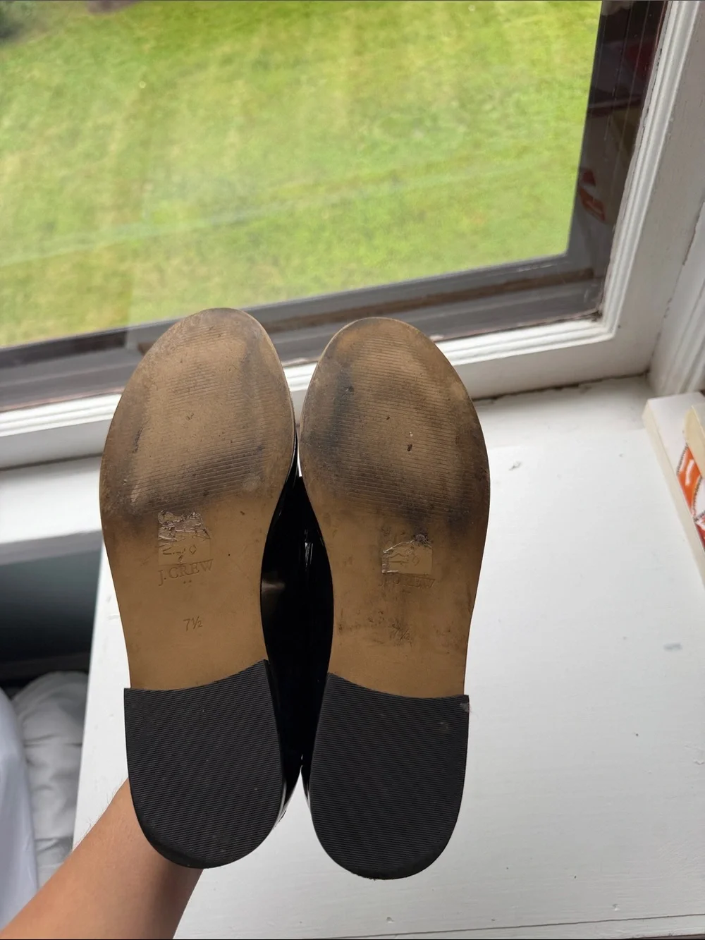 J crew Black Leather Horsebit Loafers women